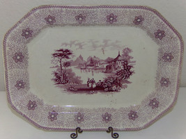 Antique Staffordshire Mulberry Transferware Serving Platter Dish Plate c... - £153.33 GBP