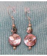 FACETED ABALONE ROUNDS earrings - $29.00