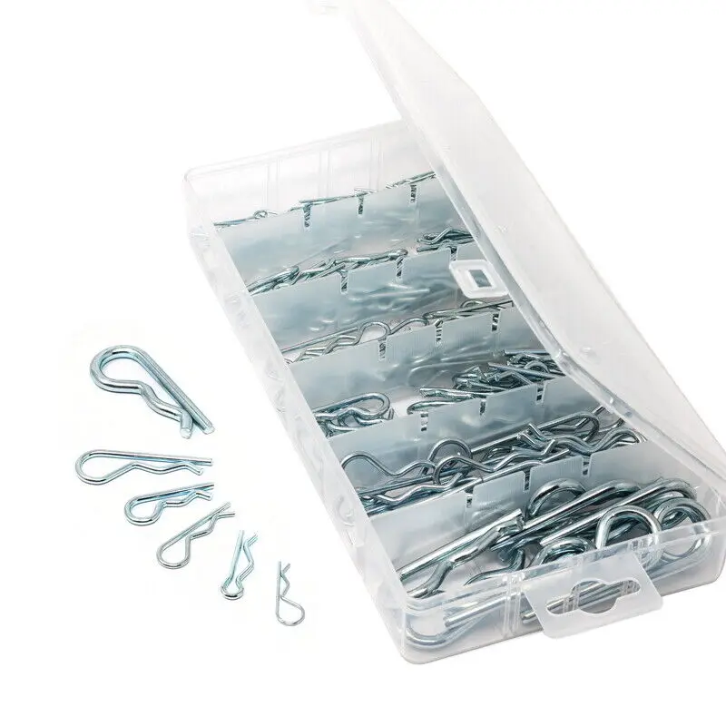 Sporting 175 Pcs Cotter Pins Heavy Duty Carbon Steel Zinc Plated R Hitch Pin Tra - £34.29 GBP