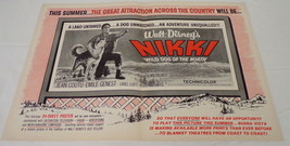 VINTAGE 1961 Walt Disney&#39;s Nikki 12x18&quot; Industry Poster Ad Jean Coutu - £63.10 GBP