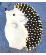 Enameled Goldtone Hedgehog Brooch / Pendant with Textured Quills **Cute** - £9.39 GBP