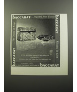 1953 Baccarat Jewel Box and Ashtray Advertisement - £14.55 GBP