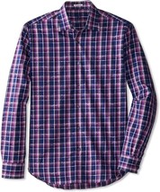 $155 Bugatchi Men&#39;s Shaped Fit Floral Plaid Check Print Shirt XXL Orchid... - £51.47 GBP