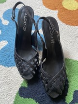 Aldo vintage leather black heels, size 38 EU - £30.84 GBP