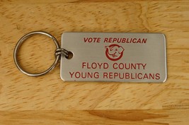 Vintage Floyd County Virginia Aluminum Young Republican VOTE Key Fob Pendant - £11.73 GBP