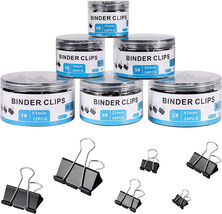 208 PCS Binder Clips Paper Clamps Assorted Sizes - £29.86 GBP