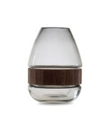 Grey Glass Vase with Natural Wood Accent 7.5&quot;H - $49.60