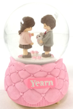 Yearn for Your Love Snowglobe Pink LED Lights Musical Couple Rabbit - £11.32 GBP