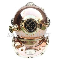 Vintage Sea Divers Helmet Maritime Collectible Divers Helmet Shiny Copper - $5,639.81 MXN