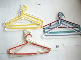 Lot of 15 Vintage Multicolored Plastic Tubular Hangers - £7.89 GBP