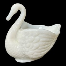 Mid Century Imperial Milk Glass Swan Trinket Novelty Dish Collectible Vi... - $15.90