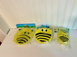 New Bumblebee 5 pc Set 2 Snack Containers spoon 2 divided plates bowl lid - £7.93 GBP