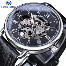 Forsining Watch Men&#39;s Fashion Casual Classic Popular Hollow Waterproof Manual Me - £41.70 GBP