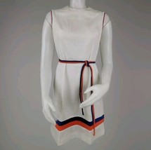 60s Belted Knit Dress Sz 10 Sleeveless Hob Nobber Stewardess Vintage Mod... - $940.30 MXN