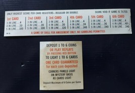 Antique Vintage 1970&#39;s Bally Stock Market Bingo Pinball Score Cards  - £11.67 GBP