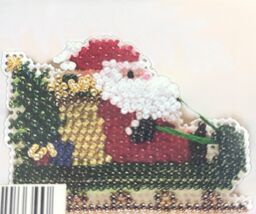 Mill Hill Holiday Ornaments VI Santa Sleigh Counted Glass Bead Ornament ... - $14.80