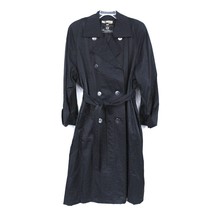 Dale Dressing for Harlan Trench Coat Black Ruched Back Sz 12 M Super Fla... - $87.32