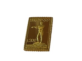 Franklin Mint Stamp Sterling Silver on Gold Olympics 1985 Italy 1960 Div... - £15.05 GBP