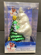 Kurt S Adler Rudolph Red Nose Reindeer Bumble Hand crafted Glass Ornament 5" NIB - $21.00