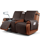 Waterproof Recliner Loveseat Cover with Console, Non-Slip Couch Cover Pe - €99,45 EUR
