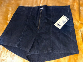 Vintage Bongo Black Shimmer Stretch High Waist Shorts Size 11 - £20.52 GBP
