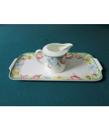 VILLEROY &amp; BOCH TRAY AND CREAMER &quot;CANARI&quot; PATTERN TULIP FLORAL 2 PCS - £59.13 GBP