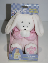 Kids II Prayer Friend Bunny Rabbit 9&quot; Plush Pink Gingham Soft Toy NO Sound - £61.62 GBP