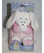 Kids II Prayer Friend Bunny Rabbit 9&quot; Plush Pink Gingham Soft Toy NO Sound - £60.88 GBP