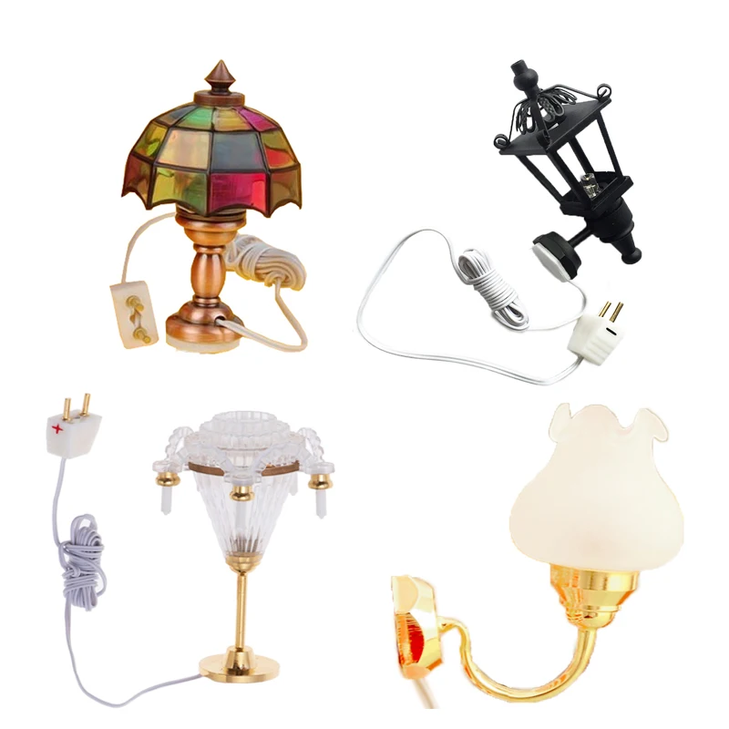 Dollhouse Miniatures 5V Lamp Light For Doll House Decor Electric Wire Plug Can - £15.90 GBP