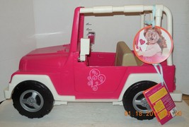 25&quot; OG Our Generation Doll 4x4 Jeep Car Convertible Pink White fit 18&quot; Doll - £37.57 GBP