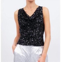 Central Park West aurelie sequin top in Black - £76.92 GBP