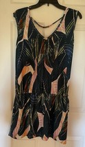 Hount Casual Sleeveless Leaf Pattern Tunic Dress/Swimsuit Cover Sz M - $8.42