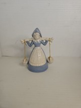 Vintage Dutch Girl Milk Maid Porcelain Blue And White Bell - £8.95 GBP