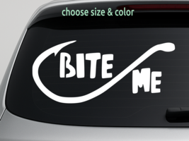 BITE ME FISH HOOK FISHING Vinyl Decal Wall Truck Sticker CHOOSE SIZE COLOR - $4.64 CAD+