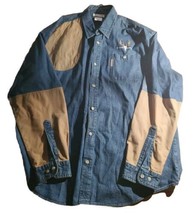 Columbia Shooting Hunting Shirt Mens Size XL Blue Patch Denim Outdoors - £26.26 GBP