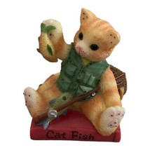 Vintage 1998 Enesco Calico Kittens Mini Figurine “Cat Fish” 488801 - £3.90 GBP