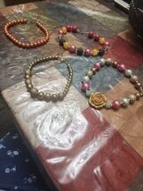 faux pearl necklace vintage - $28.70