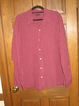 BKE Division 67 Dark Red Plaid Long Sleeve Button Up Shirt - Size XXL - £15.78 GBP