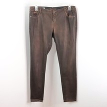 Decree Women&#39;s Juniors 13 Brown Vegan Faux Leather Pleather Super Skinny Pants - £12.02 GBP