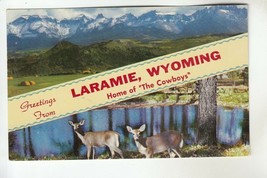Greetings from Laramie WY The Mountains &amp; Deer Home of THE COWBOYS D26 - £2.76 GBP