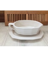 Vintage Pfaltzgraff White Heritage Gravy Boat With Underplate #433 Farmh... - $21.21