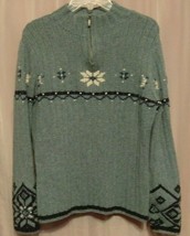Lands&#39; End Wool Sweater 1/4 Zip Blue   Size Medium 10-12 - $21.56