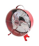 Optimus F-6310RD 10 Inch 2 Speed Portable Retro Drum Fan in Red - $110.00 CAD
