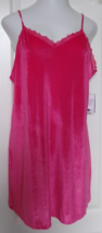 INC Pink Velour Chemise with lace trim Size Large - $18.80