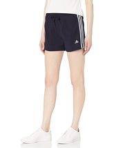 adidas Women&#39;s Essentials Slim Logo Shorts, Green/White, 3X - $15.69