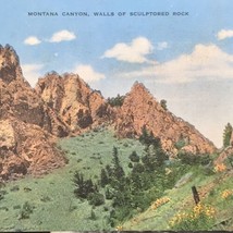 Montana Canyon Sculpted Rock Postcard Vintage Linen - £7.84 GBP