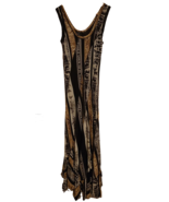 Caribbean Queen Black and Gold Striped Maxi Dress - Size Small - £36.19 GBP