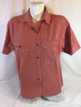 iLio Men Short Sleeve Button Up Shirt Size L Salmon Color Bin54#9 - £21.50 GBP