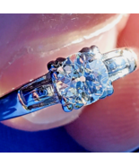 Earth mined Diamond Deco Engagement Ring Antique Gatsby era Solitaire Si... - €4.759,28 EUR