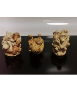 Lot of 3 Harmony Kingdom Trinket Box Figurines Dogs Tigers Monkeys 90&#39;s ... - $1,436.18 MXN